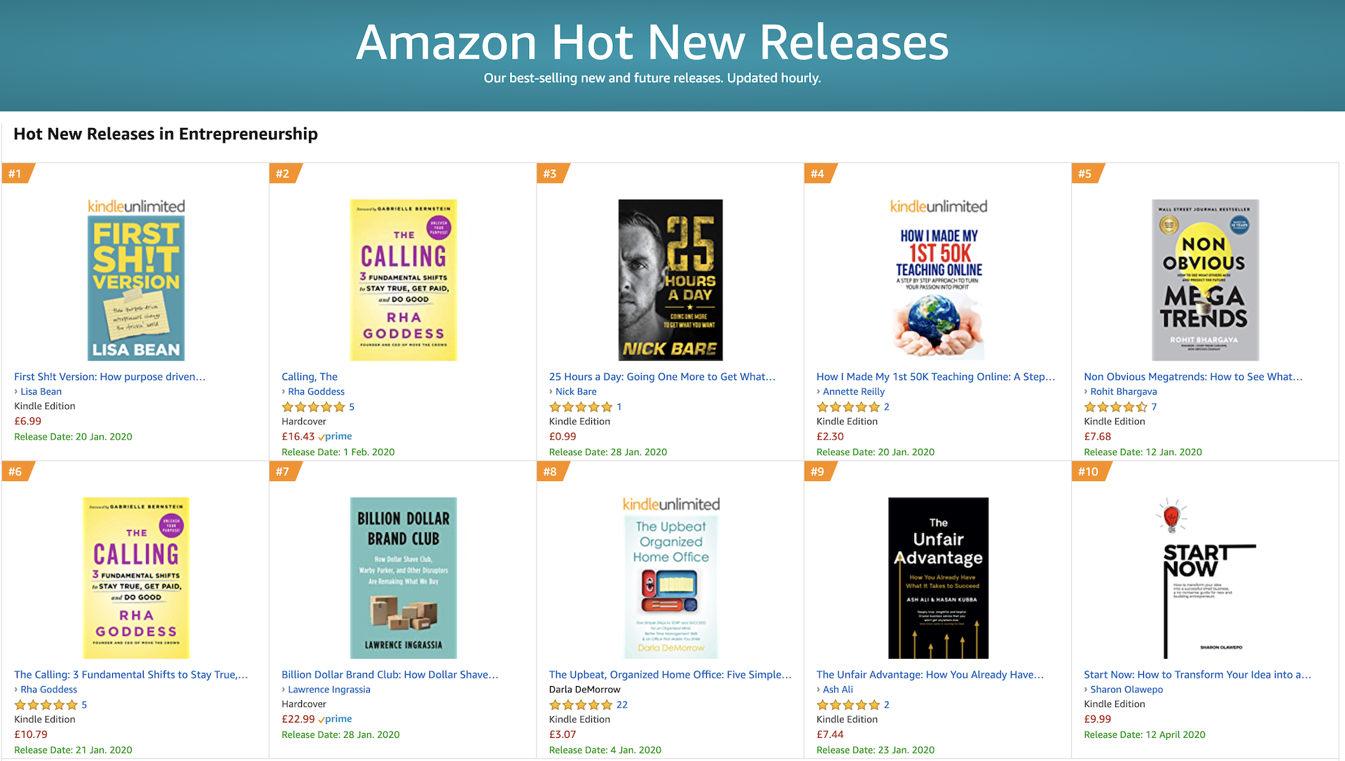 Number 1 Amazon New Releases