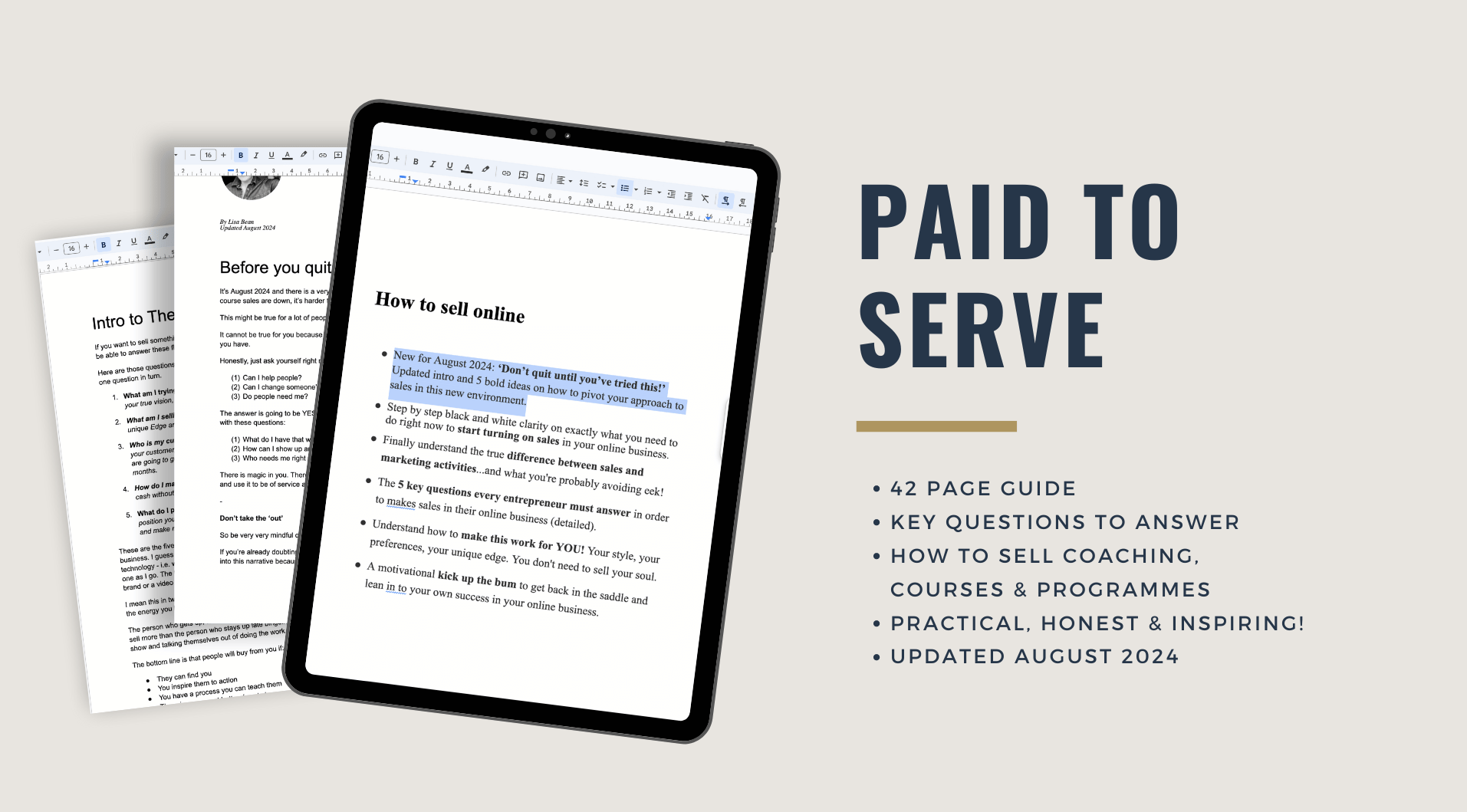 Get paid to serve - how to sell online