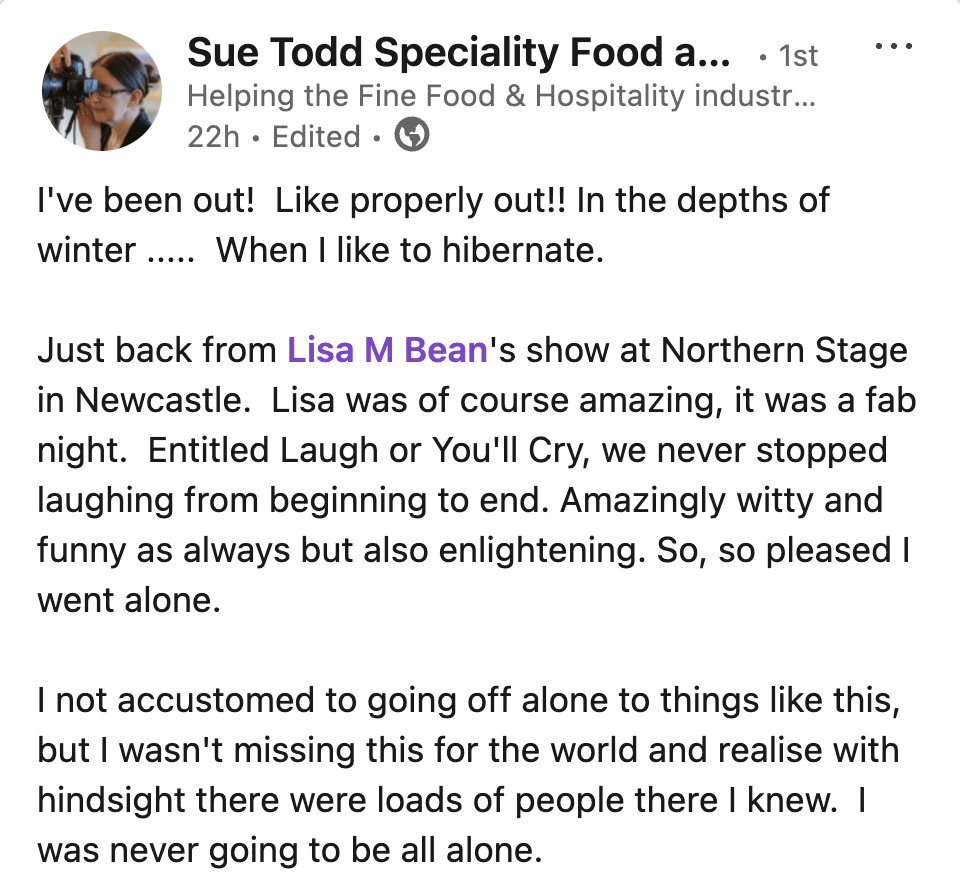 sue laughed start to finish